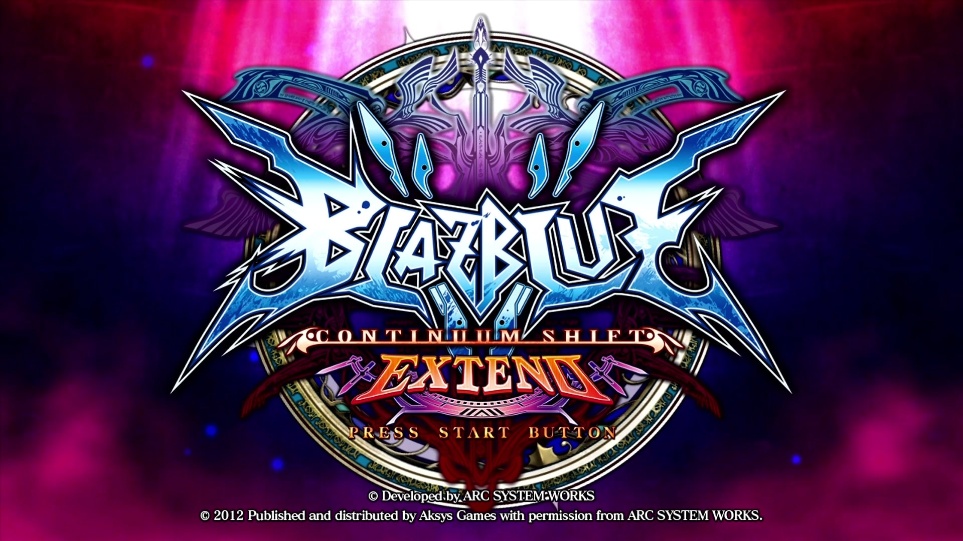 BlazBlue: Continuum Shift Extend title screen for Xbox 360